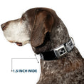 Load image into Gallery viewer, Dog Bone Seatbelt Buckle Collar - Native American Skull Black/White
