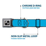 Dog Bone Seatbelt Buckle Collar - Neon Blue