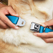 Dog Bone Seatbelt Buckle Collar - Neon Blue