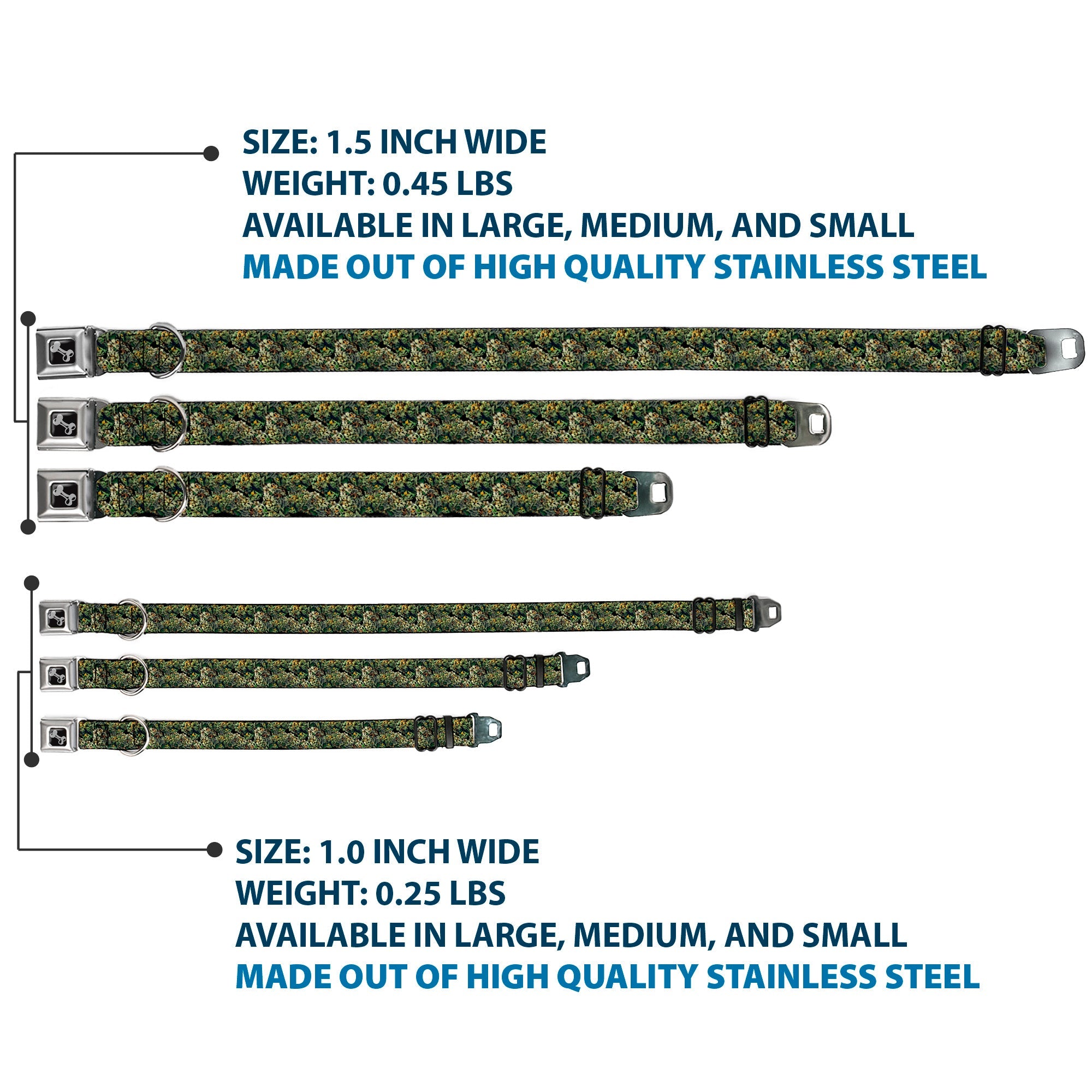 Buckle-Down Seatbelt Buckle Dog Collar - Nuggets Stacked