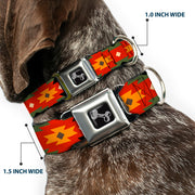 Dog Bone Seatbelt Buckle Collar - Navajo Tan/Rust/Olive/Black