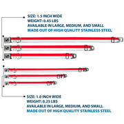 Dog Bone Seatbelt Buckle Collar - North Carolina Flag Stripe Red/White