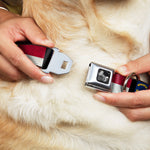 Dog Bone Seatbelt Buckle Collar - North Carolina Flag Distressed/Black