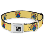 Dog Bone Seatbelt Buckle Collar - New Jersey Flag