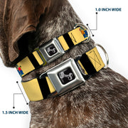 Dog Bone Seatbelt Buckle Collar - New Jersey Flags/Black
