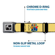 Dog Bone Seatbelt Buckle Collar - New Jersey Flags/Black