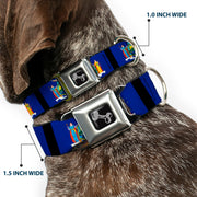 Dog Bone Seatbelt Buckle Collar - New York Flags/Black
