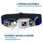 Dog Bone Seatbelt Buckle Collar - New York Flags/Black