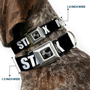 Dog Bone Seatbelt Buckle Collar - New York's Five Burroughs Bold Black/White