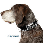 Dog Bone Seatbelt Buckle Collar - New York Solid Skyline Black/White