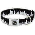 Load image into Gallery viewer, Dog Bone Seatbelt Buckle Collar - New York Solid Skyline Black/White
