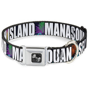 Dog Bone Seatbelt Buckle Collar - New Jersey Shore Towns Black/Multi Color/White