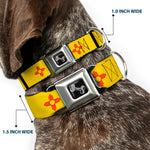 Dog Bone Seatbelt Buckle Collar - New Mexico Flag/Black