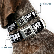Dog Bone Seatbelt Buckle Collar - NEW YORK Bold/Skyline Silhouette Black/White/Black