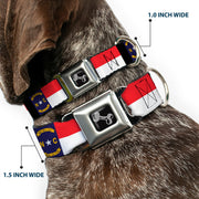 Dog Bone Seatbelt Buckle Collar - North Carolina Flag/Black