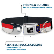 Dog Bone Seatbelt Buckle Collar - North Carolina Flag/Black