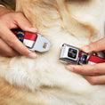 Load image into Gallery viewer, Dog Bone Black/Silver Seatbelt Buckle Collar - North Carolina Flag Continuous Repeat

