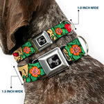Dog Bone Seatbelt Buckle Collar - Only God Can Judge Me Green