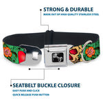 Dog Bone Seatbelt Buckle Collar - Only God Can Judge Me Green