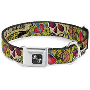 Dog Bone Seatbelt Buckle Collar - Only God Can Judge Me Yellow