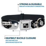Dog Bone Seatbelt Buckle Collar - Only God Can Judge Me Black/White