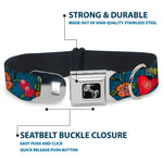 Dog Bone Seatbelt Buckle Collar - Only God Can Judge Me CLOSE-UP Blue