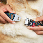 Dog Bone Seatbelt Buckle Collar - Only God Can Judge Me CLOSE-UP Blue
