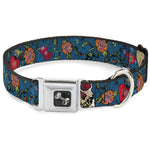 Dog Bone Seatbelt Buckle Collar - Only God Can Judge Me CLOSE-UP Blue