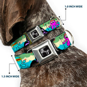 Dog Bone Seatbelt Buckle Collar - Octopus Superhero Cartoon