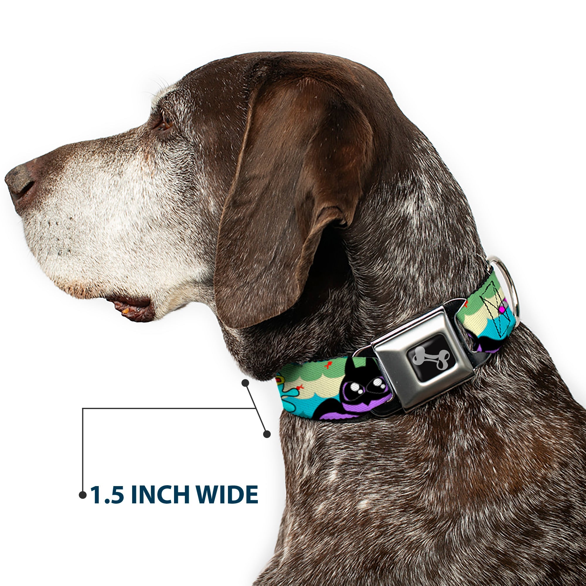 Dog Bone Seatbelt Buckle Collar - Octopus Superhero Cartoon