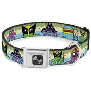 Dog Bone Seatbelt Buckle Collar - Octopus Superhero Cartoon