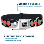 Dog Bone Seatbelt Buckle Collar - Owls Flip Black/Mauve/Sage