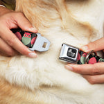 Dog Bone Seatbelt Buckle Collar - Owls Flip Black/Mauve/Sage