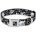 Load image into Gallery viewer, Dog Bone Seatbelt Buckle Collar - Owl Expressions Black/White
