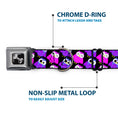 Load image into Gallery viewer, Dog Bone Seatbelt Buckle Collar - Owl Eyes Black/Purples/Pinks
