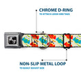 Load image into Gallery viewer, Dog Bone Seatbelt Buckle Collar - Owl Eyes Yellow/Reds/Blues
