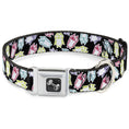 Load image into Gallery viewer, Dog Bone Seatbelt Buckle Collar - Owl Sketch Black/White/Multi Color

