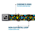 Load image into Gallery viewer, Dog Bone Seatbelt Buckle Collar - Owls Black/Multi Neon
