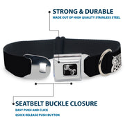 Dog Bone Seatbelt Buckle Collar - Owls Black/White1
