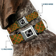 Dog Bone Seatbelt Buckle Collar - Owls Expressions Multi Color