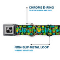 Load image into Gallery viewer, Dog Bone Seatbelt Buckle Collar - Owls w/Outline Black/Multi Neon
