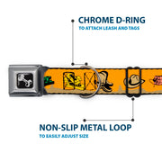 Dog Bone Seatbelt Buckle Collar - Old Western Multi Color