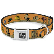 Dog Bone Seatbelt Buckle Collar - Old Western Multi Color