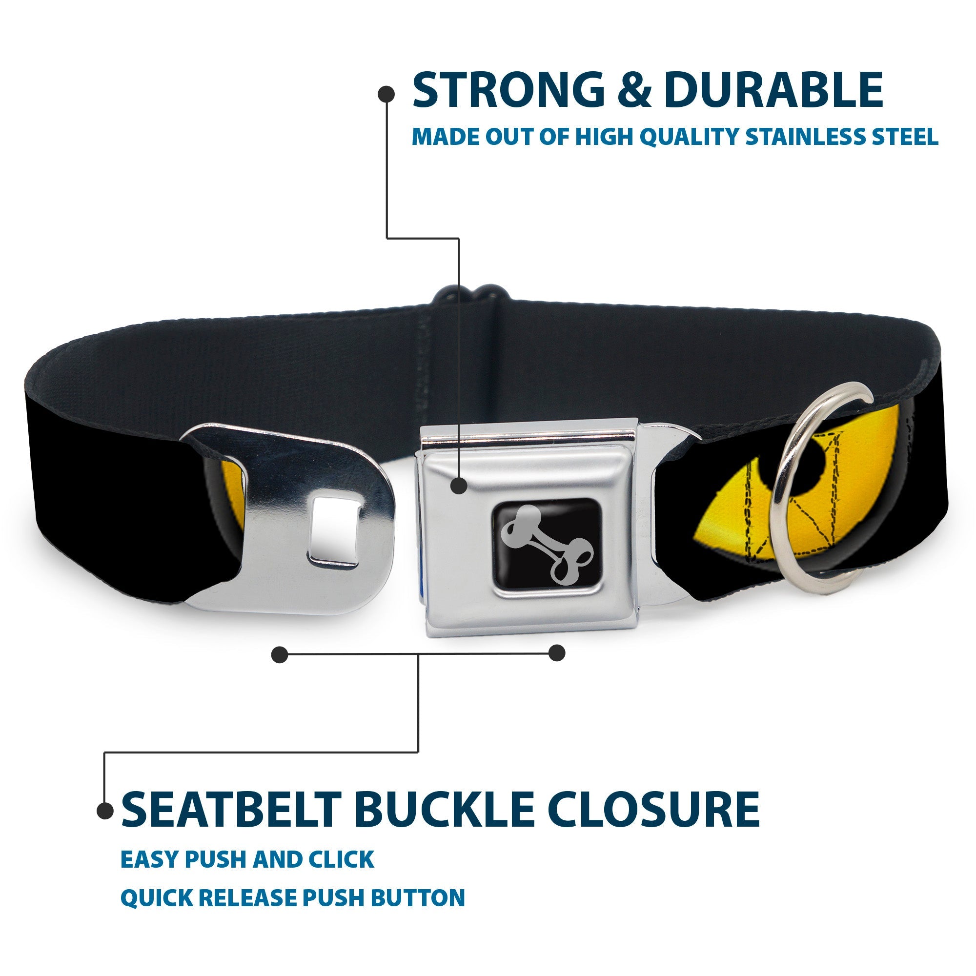 Dog Bone Seatbelt Buckle Collar - Owl Eyes 1