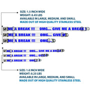 Dog Bone Seatbelt Buckle Collar - OMGâ€¦GIVE ME A BREAK!!! White/Royal