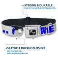 Load image into Gallery viewer, Dog Bone Seatbelt Buckle Collar - OMGâ€¦GIVE ME A BREAK!!! White/Royal
