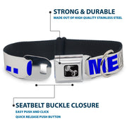 Dog Bone Seatbelt Buckle Collar - OMGâ€¦GIVE ME A BREAK!!! White/Royal