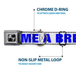 Dog Bone Seatbelt Buckle Collar - OMGâ€¦GIVE ME A BREAK!!! White/Royal