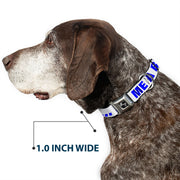Dog Bone Seatbelt Buckle Collar - OMGâ€¦GIVE ME A BREAK!!! White/Royal