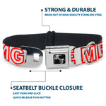Dog Bone Seatbelt Buckle Collar - OMGâ€¦GIVE ME A BREAK!!! White/Red
